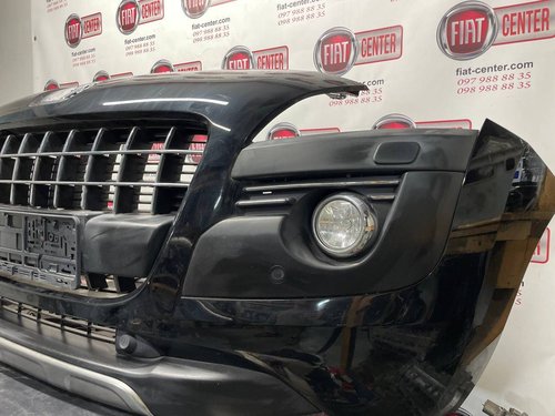 Бампер передній під ПТФ (омивачі фар та хромована губа) до-рест